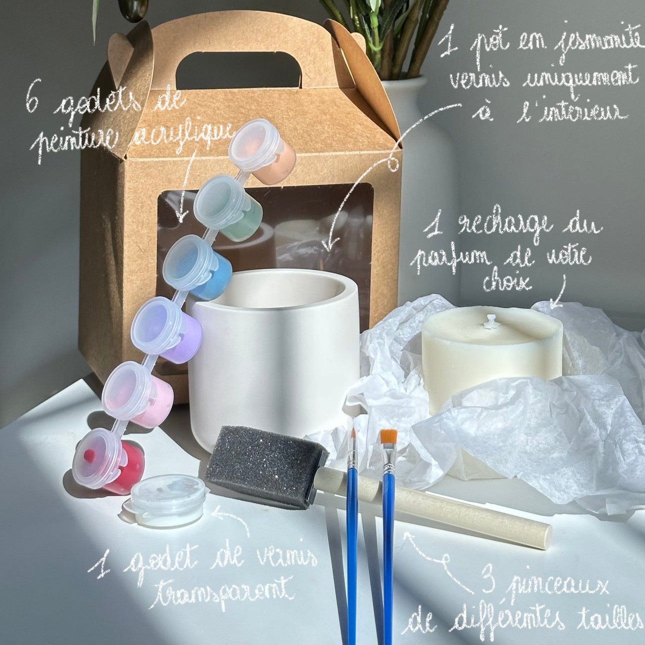 Kit créatif - Personnalise ton pot en jesmonite